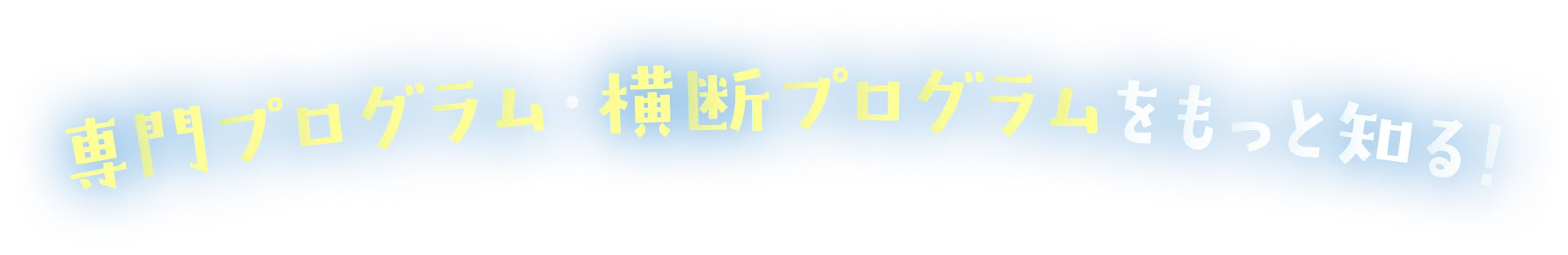 専門プログラム・横断プログラムをもっと知る！