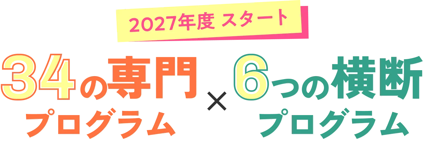 2027年度 スタート 34の専門プログラム×6つの横断プログラム