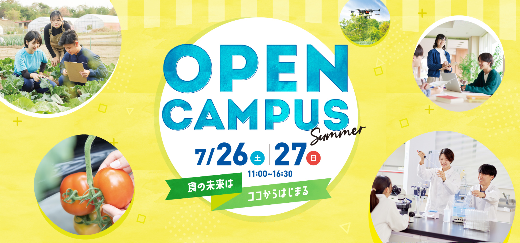 食の総合大学を体験！　OPEN CAMPUS 7.27(sat)･28(sun). 11:00-15:30