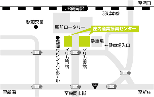 鶴岡会場の地図